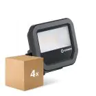 Lot 4x Ledvance Projecteur LED Aluminium Noir 8W 1100lm 100D - 830  | IP66 - Symétrique